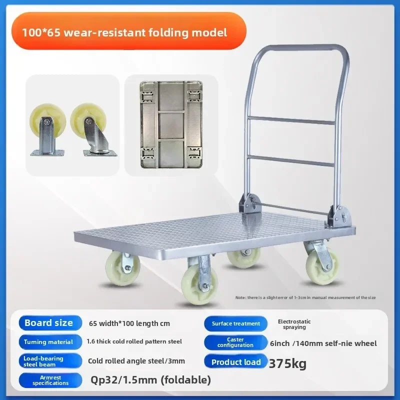 Multi-functional trolley flatbed trailer moving flatbed trailer trolley pulling load bearing folding trailer Oasis Select 100-65-6A