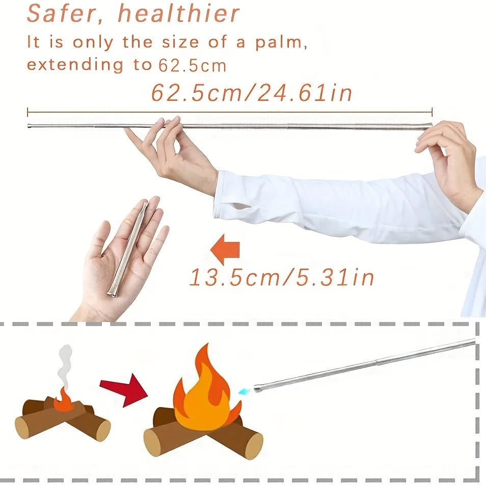 1/2/4pcs Outdoor Cooking Blowpipe, Telescopic Camping Fire Blower, Portable Survival Tool, Essential for Picnic Cooking Oasis Select