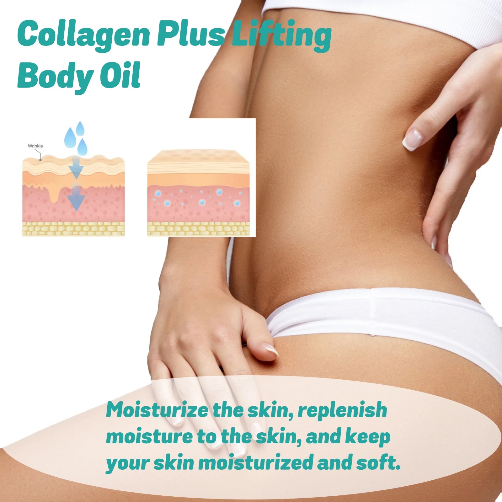 Collagen Body Oil Lifting Firming Arms Belly Fat Buttocks Sculpting Moisturizing Reduce Fine Lines Wrinkles Skin Tightening Oil Oasis Select