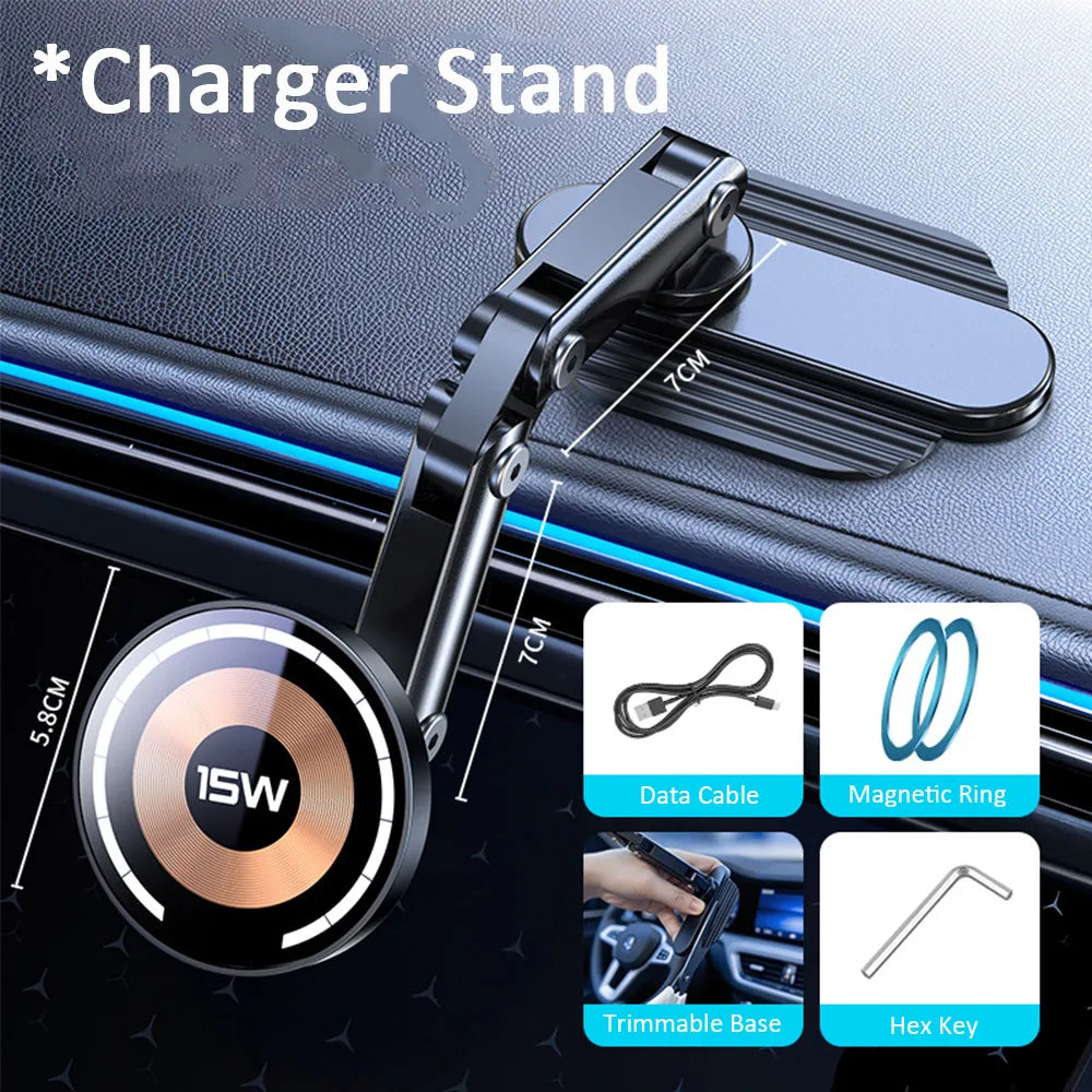 Foldable Dashboard 360° Rotation Phone Car Holder For Magsafe iPhone 17 16 15 14 13 12 Pro Max Samsung Phone Car Holder Oasis Select C