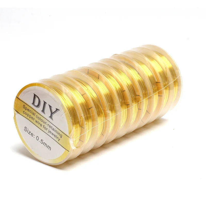 1Roll Silver Copper Wire 0.3/0.4/0.5/0.6/0.8mm Bead Cord for Bracelet Necklace Charm Beading Jewelry Making Supplies and Craft Oasis Select