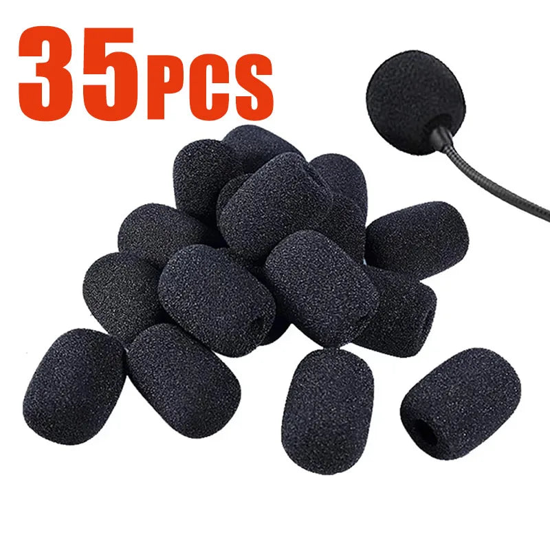 5-40PCS Microphone Windscreen Sponge Cover Headset Mic Foam Cover Protective Cap for Gooseneck Meeting Mic Oasis Select 35pcs
