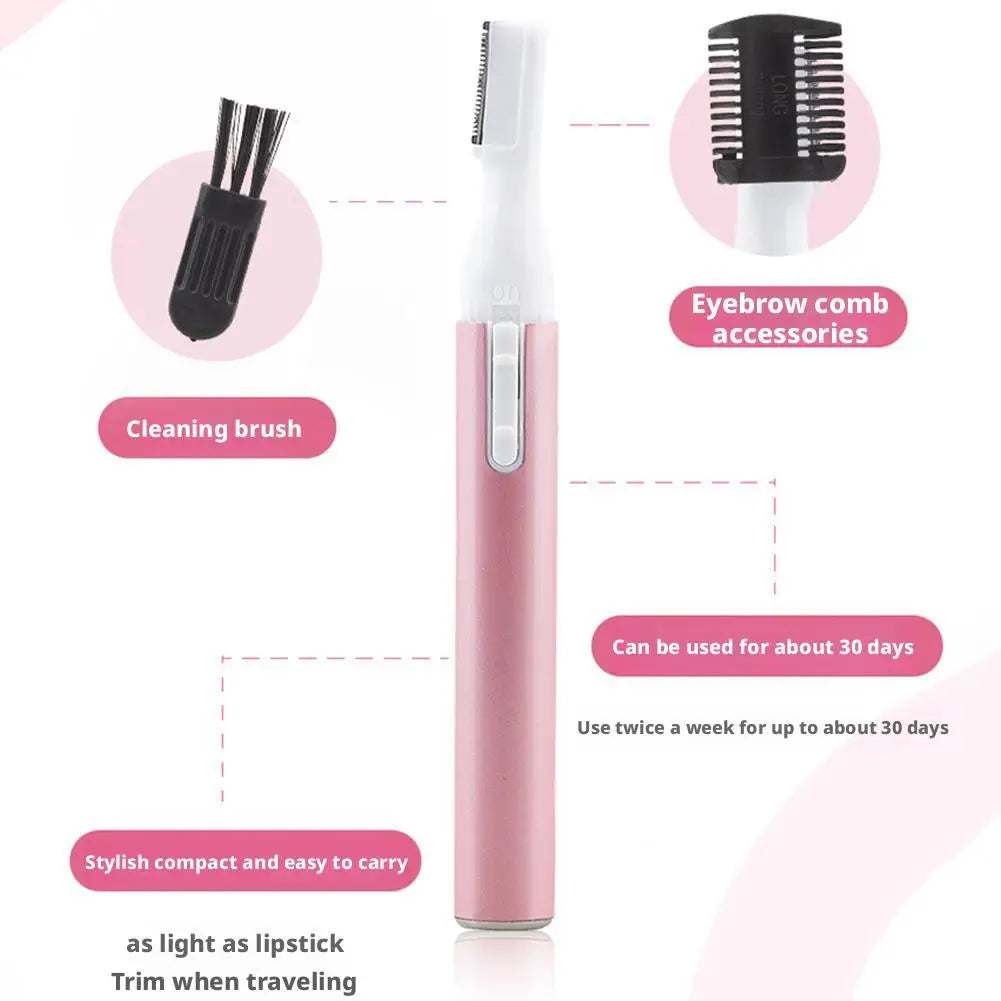 All-in-1 Facial Hair Trimmer with Rinseable Blades for Women, Battery-Powered for Eyebrows, Face Hair, Nose, Ear, Light Grooming Oasis Select