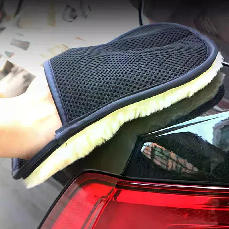 Car Soft Polishing Glove Artificial Wool Car Washing Gloves Water Absorption Micro Fiber Car Wash Mitt For Glass Plastic Leather Oasis Select