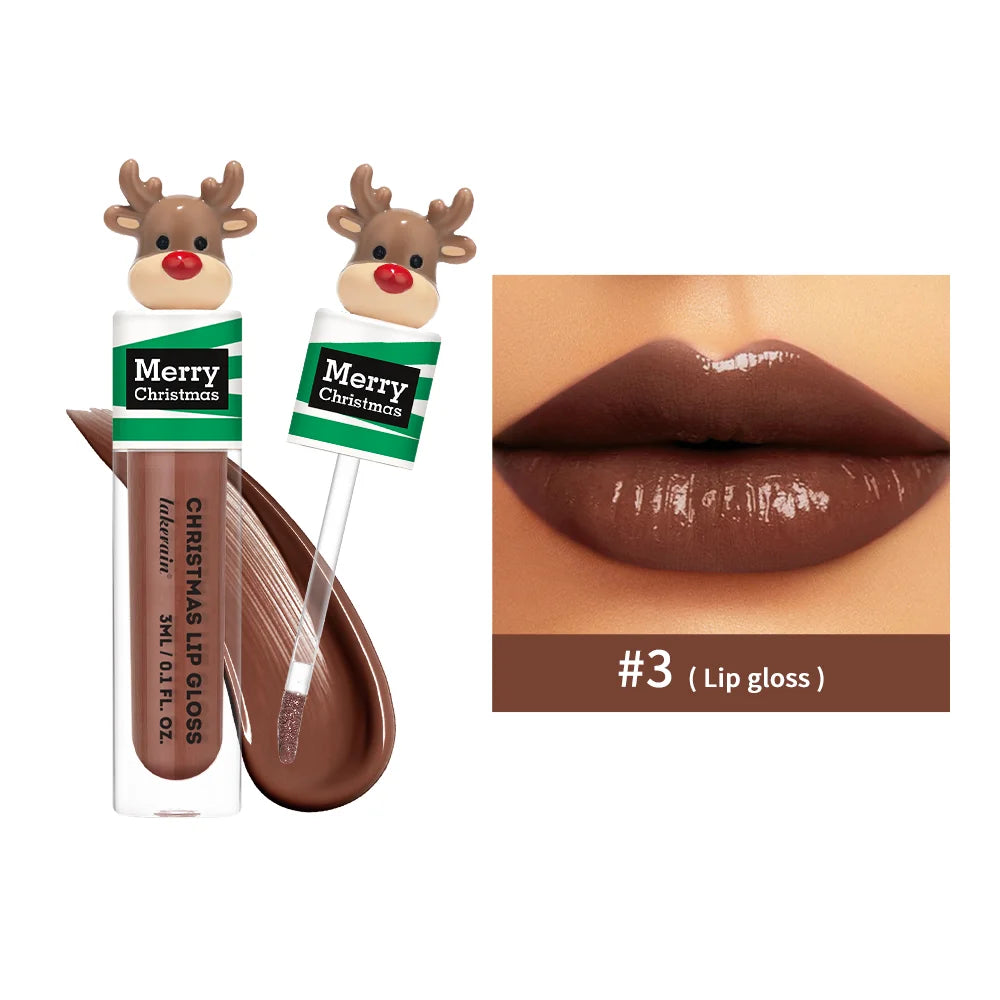 Christmas Colorful Lip Gloss Jelly Tint for Lips Lip Glow Oil Long Lasting Lip Inks Lipgloss Women's Gloss Ink Clear Makeup Gift Oasis Select 3 China Mainland