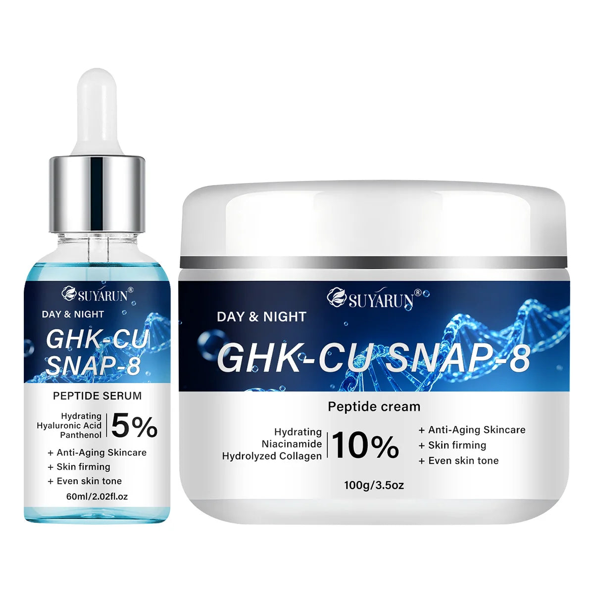 SUYARUN GHK-CU SNAP 8 Cream & Serum - Anti-aging facial moisturizer, firming and moisturizing for all skin types. Oasis Select 100g-60ml