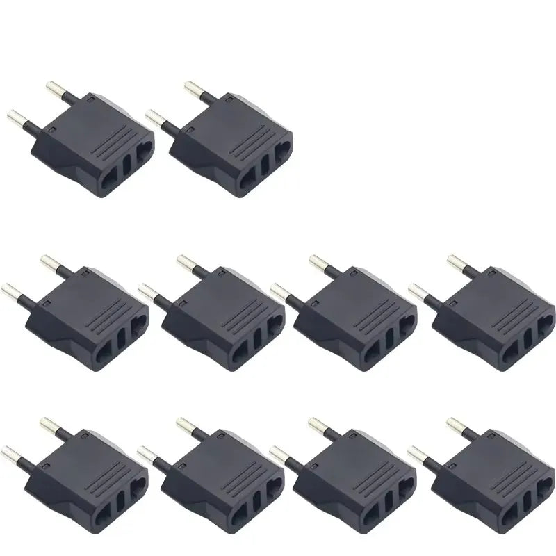1-10pcs EU Plug Adapter CN AU JP Us To EU Plug Adaptor Travel Adapter Electric KR Euro Plug Converter Power Sockets AC Outlet Oasis Select 4.8MM 10pc Black