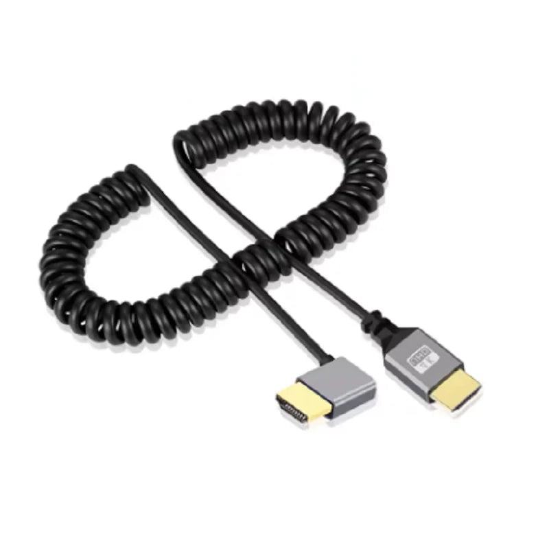 4K60HZ 0.5-2.4M 4K HDMI-Compatible TO HDMI Coiled Extension Flexible Spiral Cable 4K HDMI Male to Male Plug Cable Oasis Select