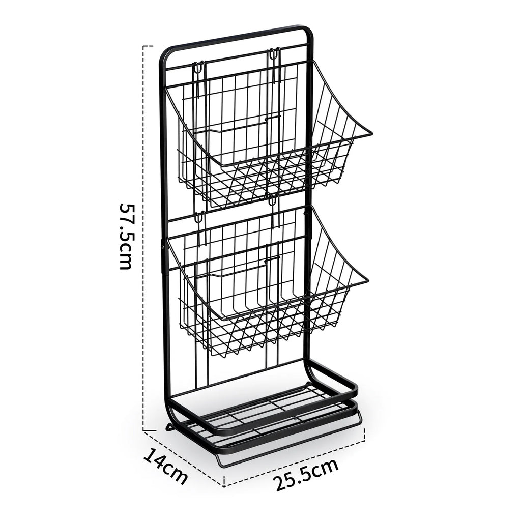 Kitchen shelves, multi-layer floor-to-ceiling household fruit and vegetable baskets, snacks, toys, storage artifacts Oasis Select black