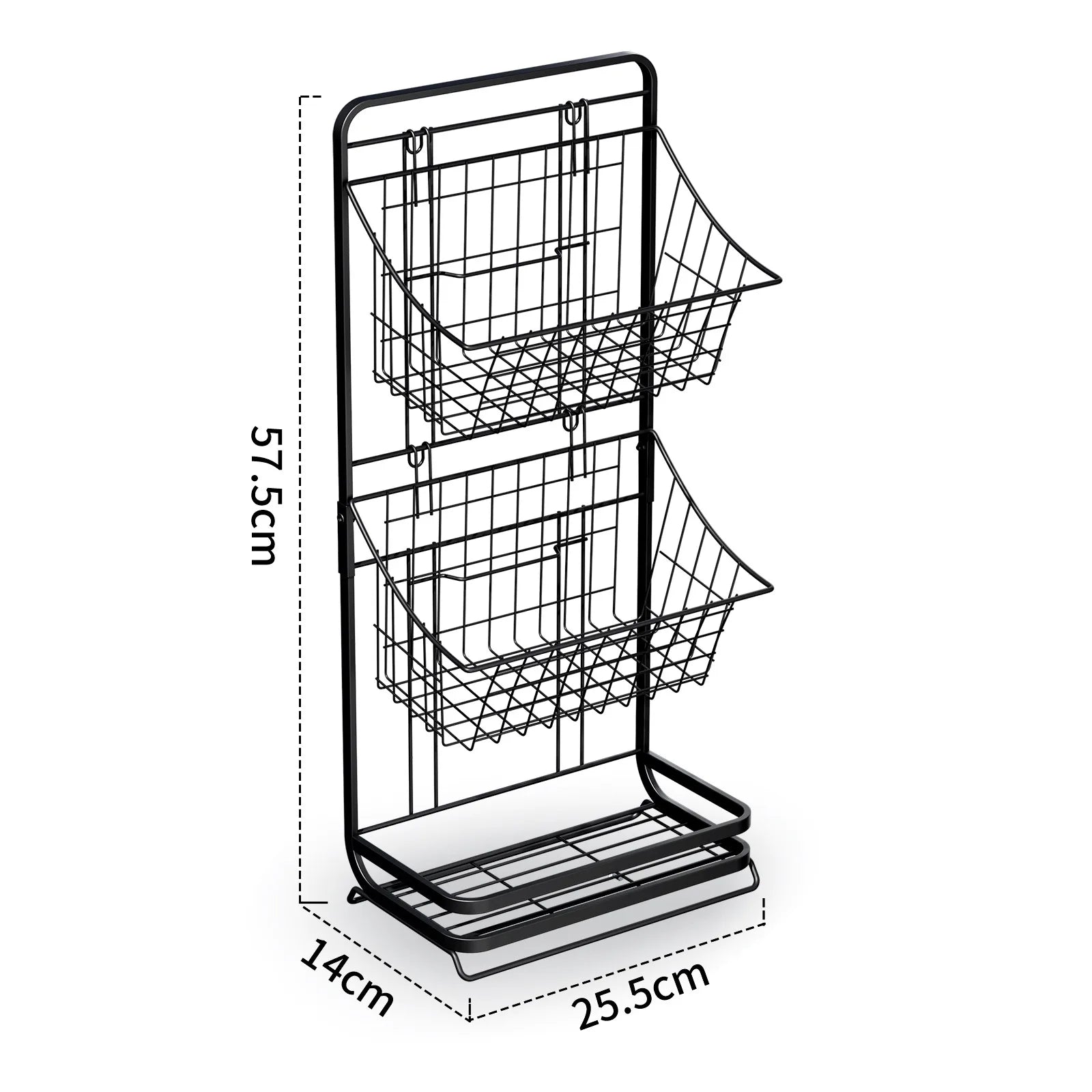 Kitchen shelves, multi-layer floor-to-ceiling household fruit and vegetable baskets, snacks, toys, storage artifacts Oasis Select black