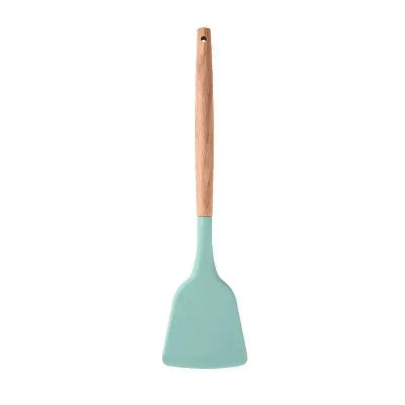 Kitchenware Food Grade Silicone Spatula Non Stick Pan for Stir Frying Kitchen and Home Use Spatula Pancake Maker Oasis Select dark green-31cm