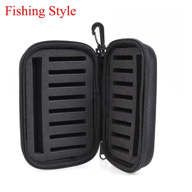 2026 New Arrival！Portabale Fly Fishing Lure Spinner Spoon Bait Black Storage Box Professional 16 Slots Hard EVA Storage Bag Oasis Select