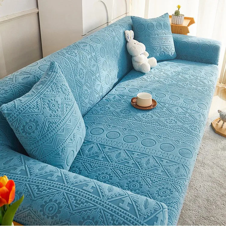 Bohemian Jacquard Velvet Sofa Cover for Autumn and Winter Thickened Plush, High-end Feel Cat Scratch-resistant Sofa Cover Oasis Select