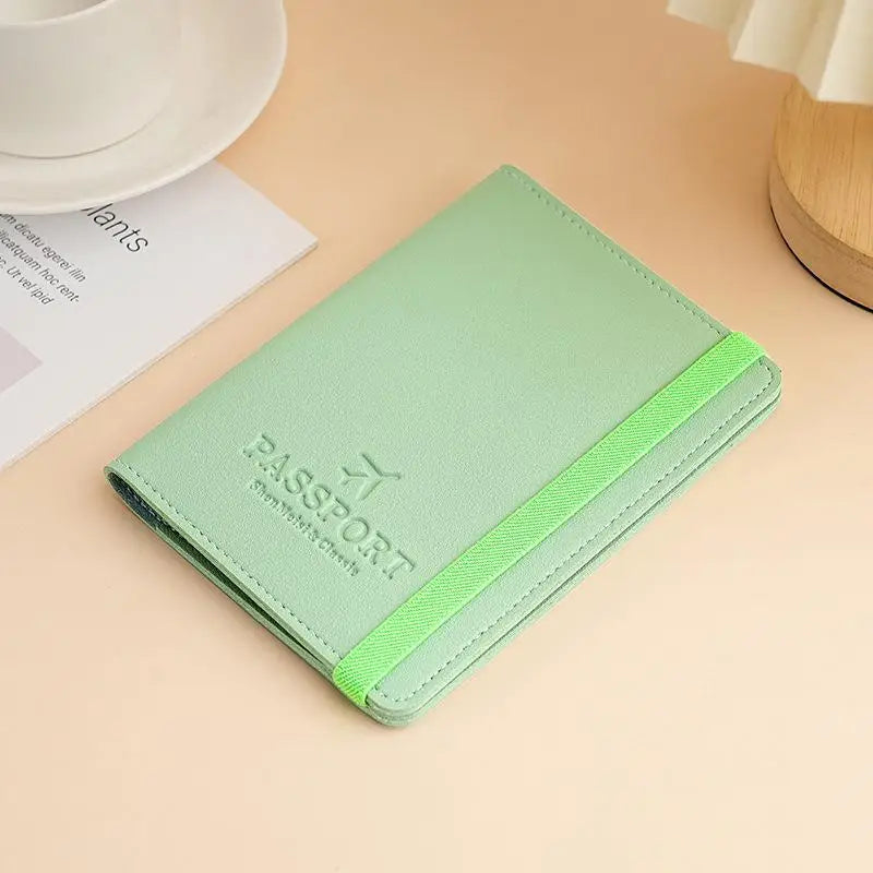 Cute Waterproof PU Leather Passport Holder Travel Credit Card Wallet for Men/Women - Waterproof Passport Cover Oasis Select Light green