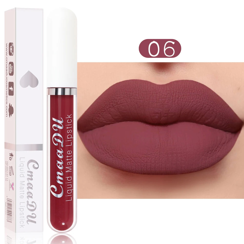 1 Pcs Matte Lipstick Lip Gloss Shade for All Skin Types Long-Lasting Non-Fading Waterproof Non-stick Cup Exquisite Gift Lips Oasis Select 06 Full Size