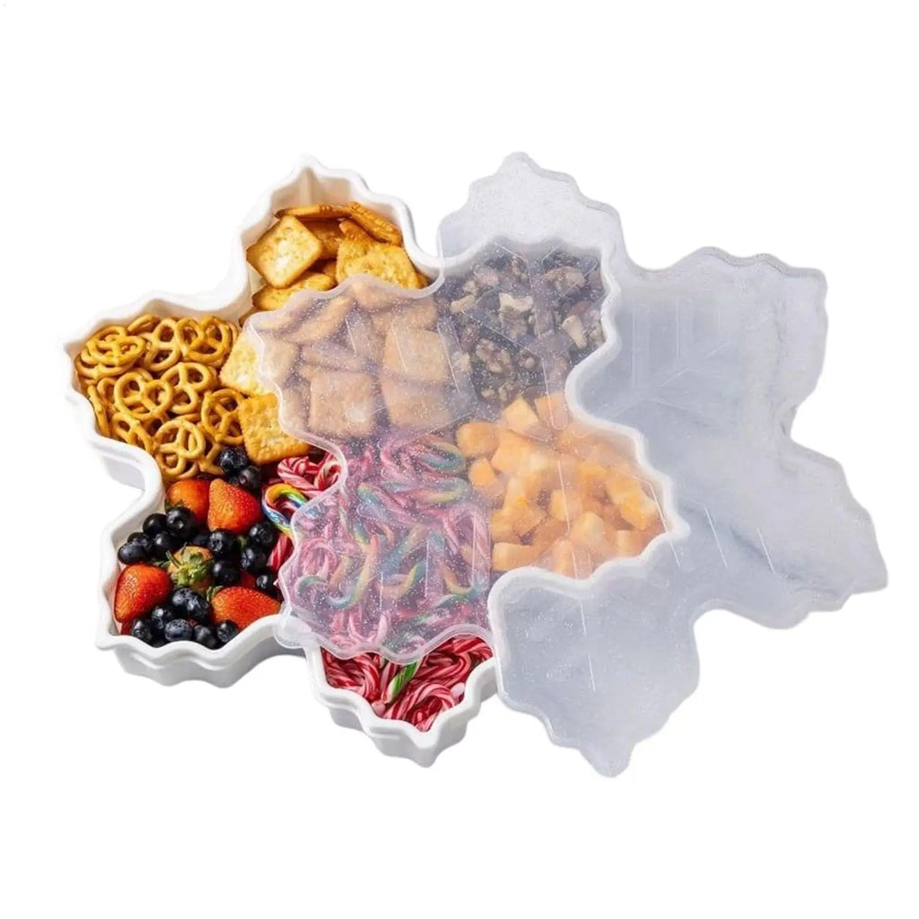 Christmas Serving Platter Snowman Tree with Lid Christmas Platters Snack Serving Tray for Cookie Candy Dessert Cheese Fruit Oasis Select