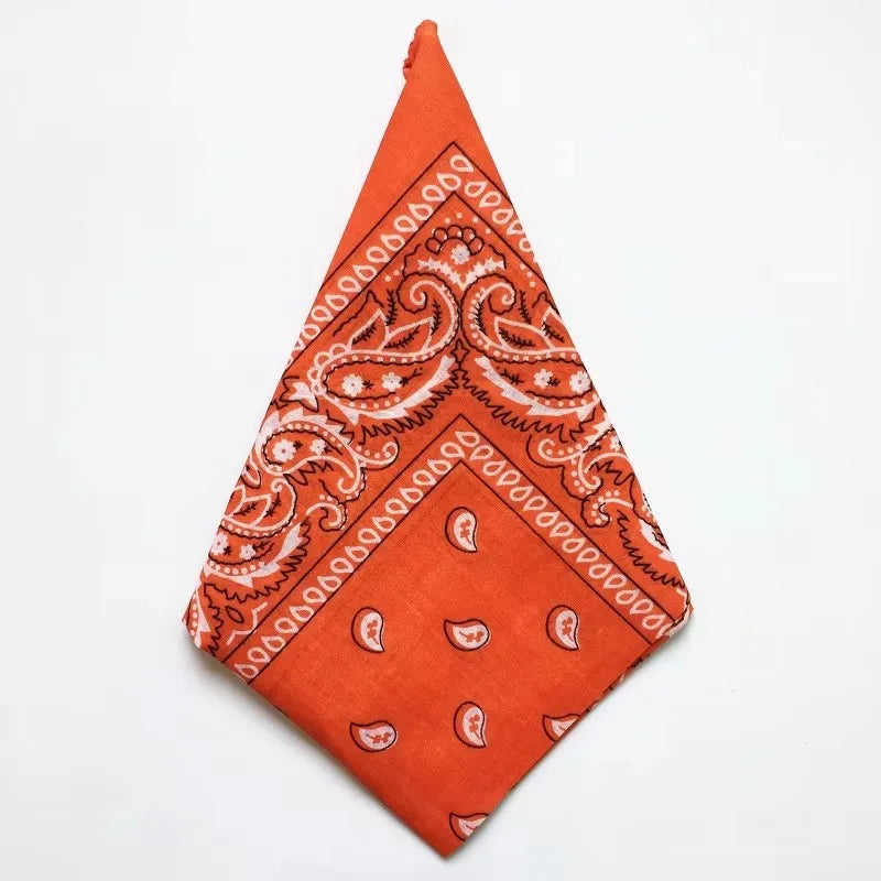 1/4pcs Men Women Bandana Hairband Cowboy Mens Biker Sports Headwear Wrist Hairwrap Single Sided Head Wrap Scarf Paisley Oasis Select 1pcs orange