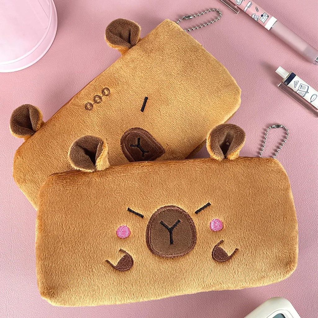 Capibala Plush Pencil Case Cute Large Capacity Pencil Case Office Storage Bag Student Stationery School Supplies Pencil Cases Oasis Select