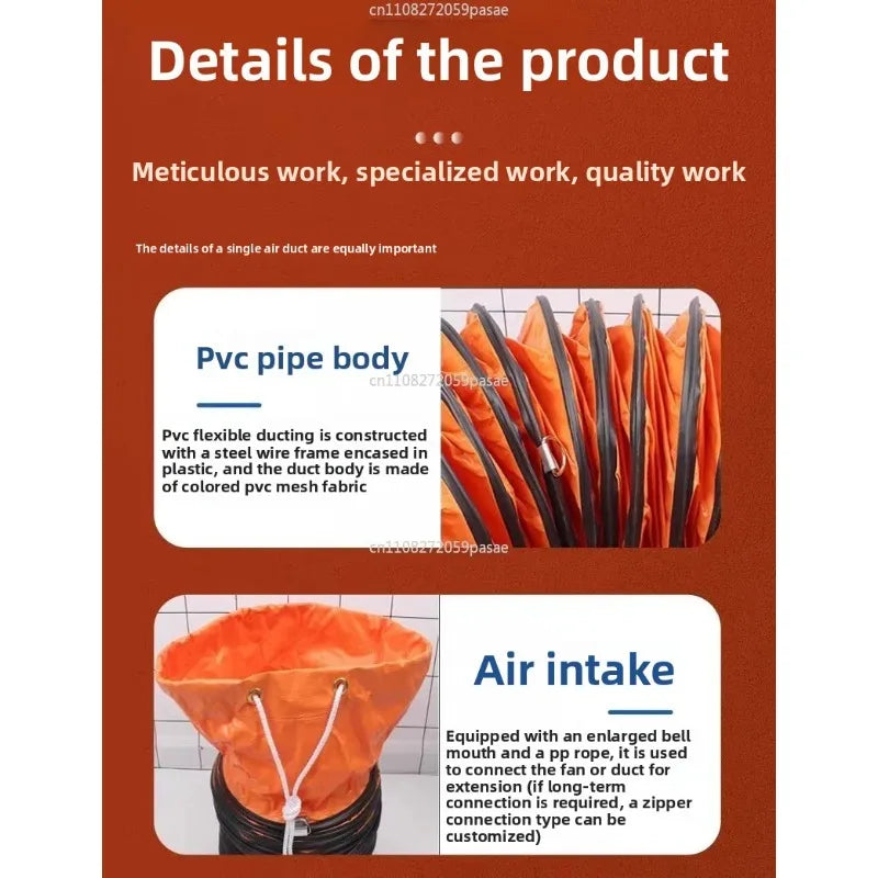 Telescopic Ventilation Duct Hose – High Temp PVC Canvas Exhaust