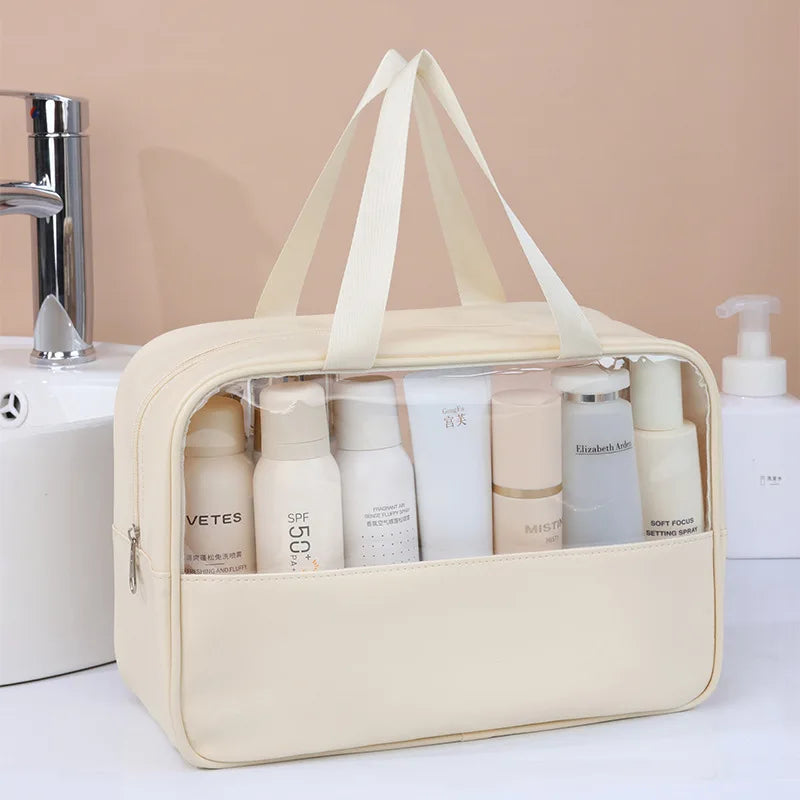 Portable Travel Cosmetic Bag Women Transparent Makeup Bag Large-Capacity Bath Wash Bags Multifunction Waterproof Storage Case Oasis Select