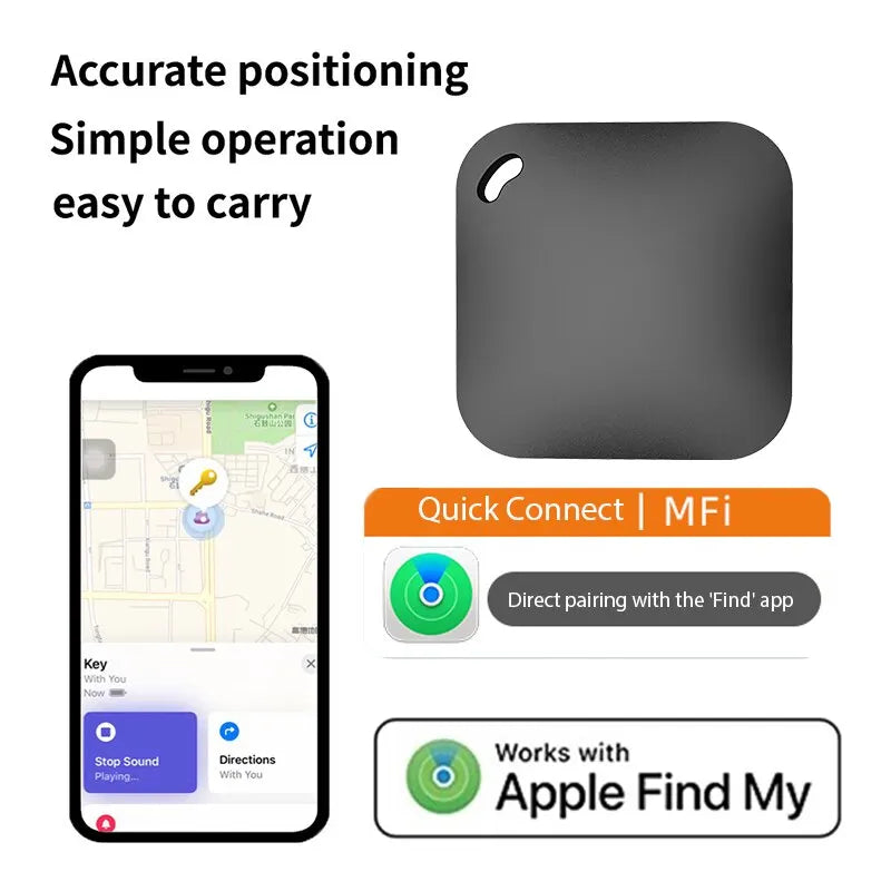 Smart Bluetooth GPS Tracker Work with Apple Find My APP ITag Anti Lost Reminder Device MFI Rated Locator Car Key Pet Kids Finder Oasis Select