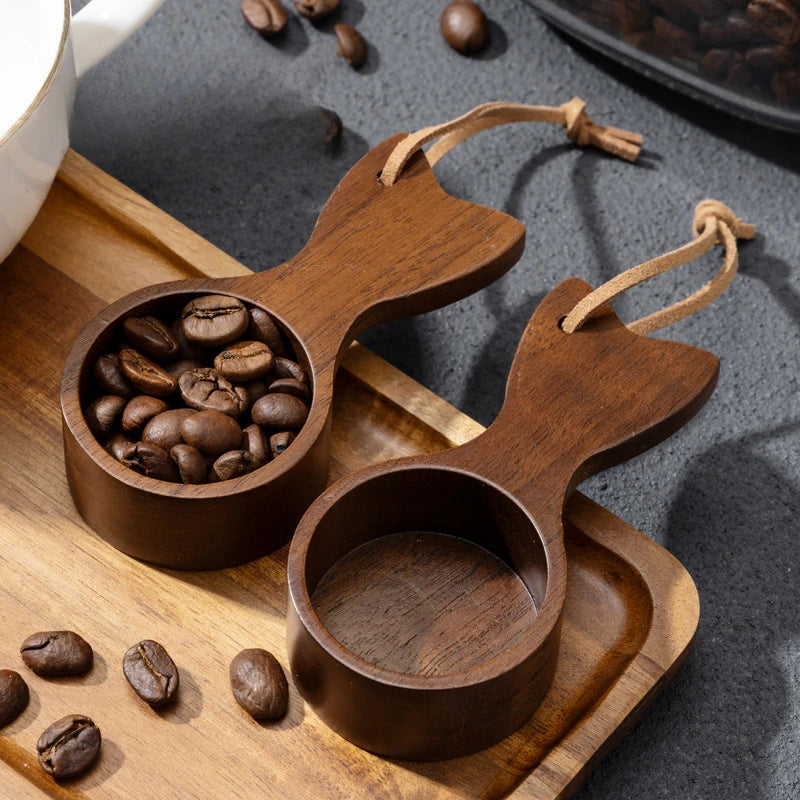 Walnut Wood Coffee Beans Solid Wood Measuring Spoon Coffee Powder Weighing Wooden Short Handled Coffee Spoon Oasis Select