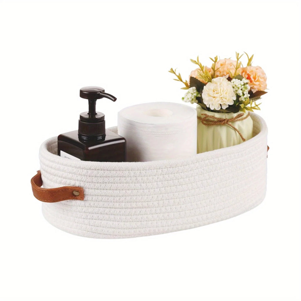 2pcs Oval Handle Bathroom Storage Basket Storage Basket Clothes Storage Box, Layered Finishing Box for Clothes and Pants Oasis Select