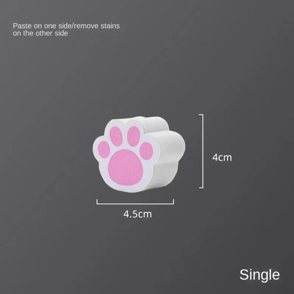 Cute Cat's Paw Shaped Mirror Wipe Magic Sponge Glass Wipe Cleaning Scrubber Adhesive Bathroom Mirror Sponge Cleaner Oasis Select