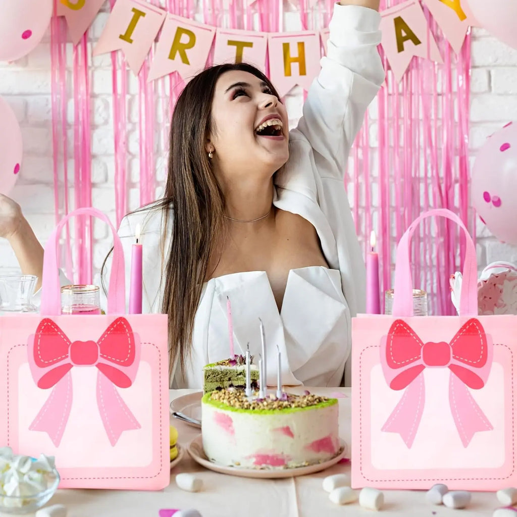 1-20PCS Valentine‘s Day Gift Bags Premium Non-Woven Tote for Birthday Party Favors Handmade Treat Bags Elegant Favor Bags Oasis Select