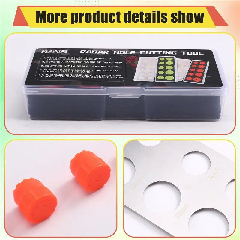 LIKE WISH Vinyl Stencil Kit For Car Radar Detector- Round Knob Precision Cut Template Tools 16-25Mm For Car Film Wrapping Oasis Select