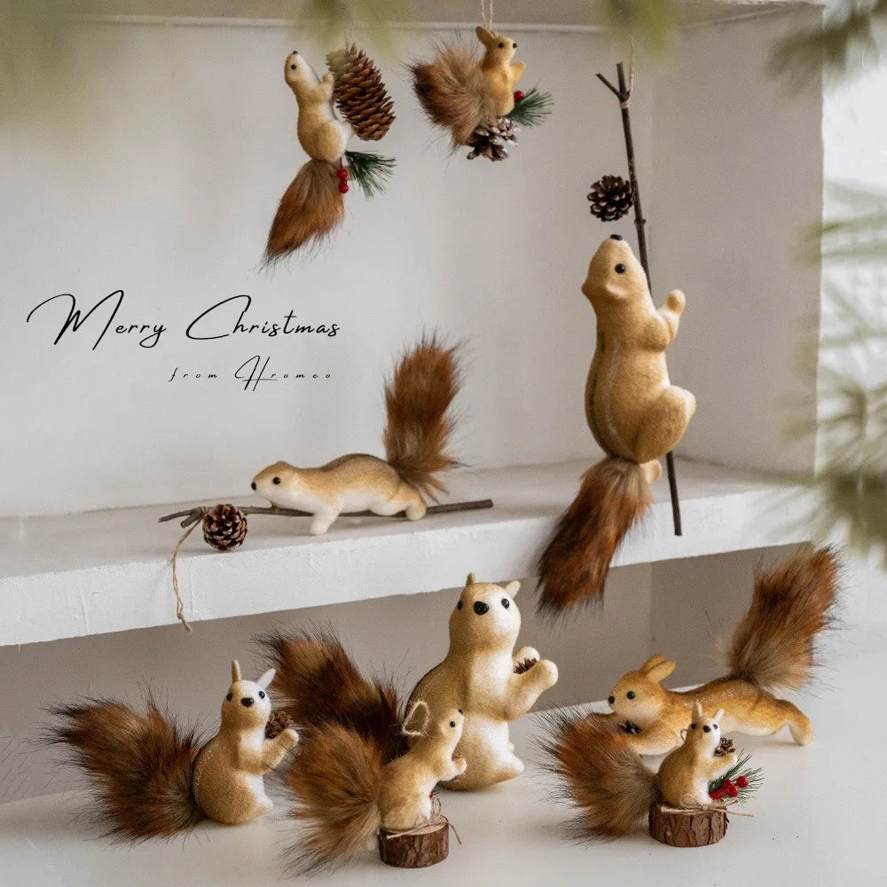 Christmas Tree Decoration Cute Cartoon 3D DIY Squirrel Xmas Pendants Christmas Hanging New Year Decor Ornaments 2026 Navidad Oasis Select