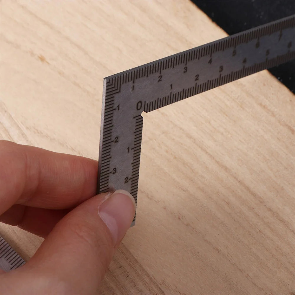 Stainless Steel L Square Ruler Measuring Tool High-Accuracy Metal Ruler Small Frame Double-Sided Mini Ruler Educational Oasis Select