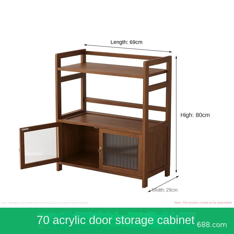 Tea cabinet, tea cabinet, sideboard, solid wood movable living room tea set cabinet, storage cabinet, shelving cabinet, storage Oasis Select 70D 1