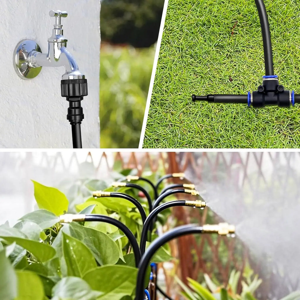 8mm All Black Quick Connect Fittings For Sprinkler Irrigation System Spray Cooling Humidification Garden Watering Accessories Oasis Select