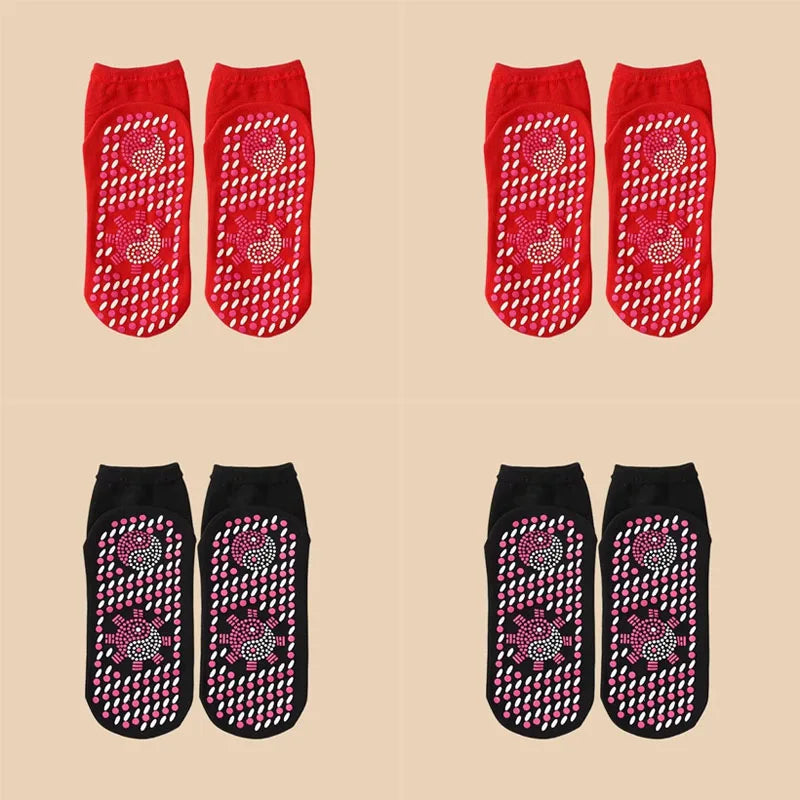 1/2/4/6pairs Self-Heating Socks Winter Warm Thermal Health Care Socks Slimming Health Short Sock Magnetic Therapy Health Sock Oasis Select 4pairs mix 1