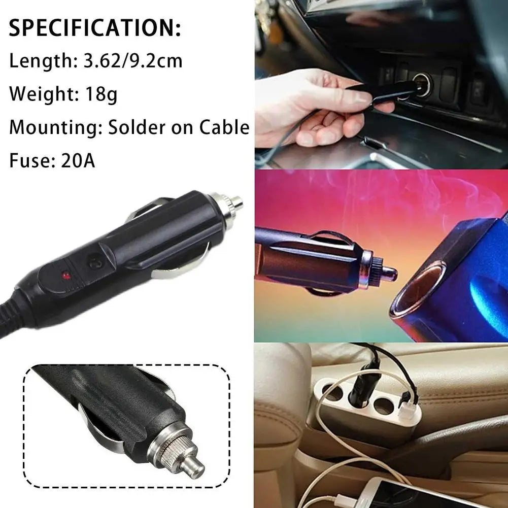 NEW 12V/24V Auto 20A Car Cigarette Lighter LED Socket Plug Connector Adapter For Car/Van Vehicle Motor Car Accessories Oasis Select