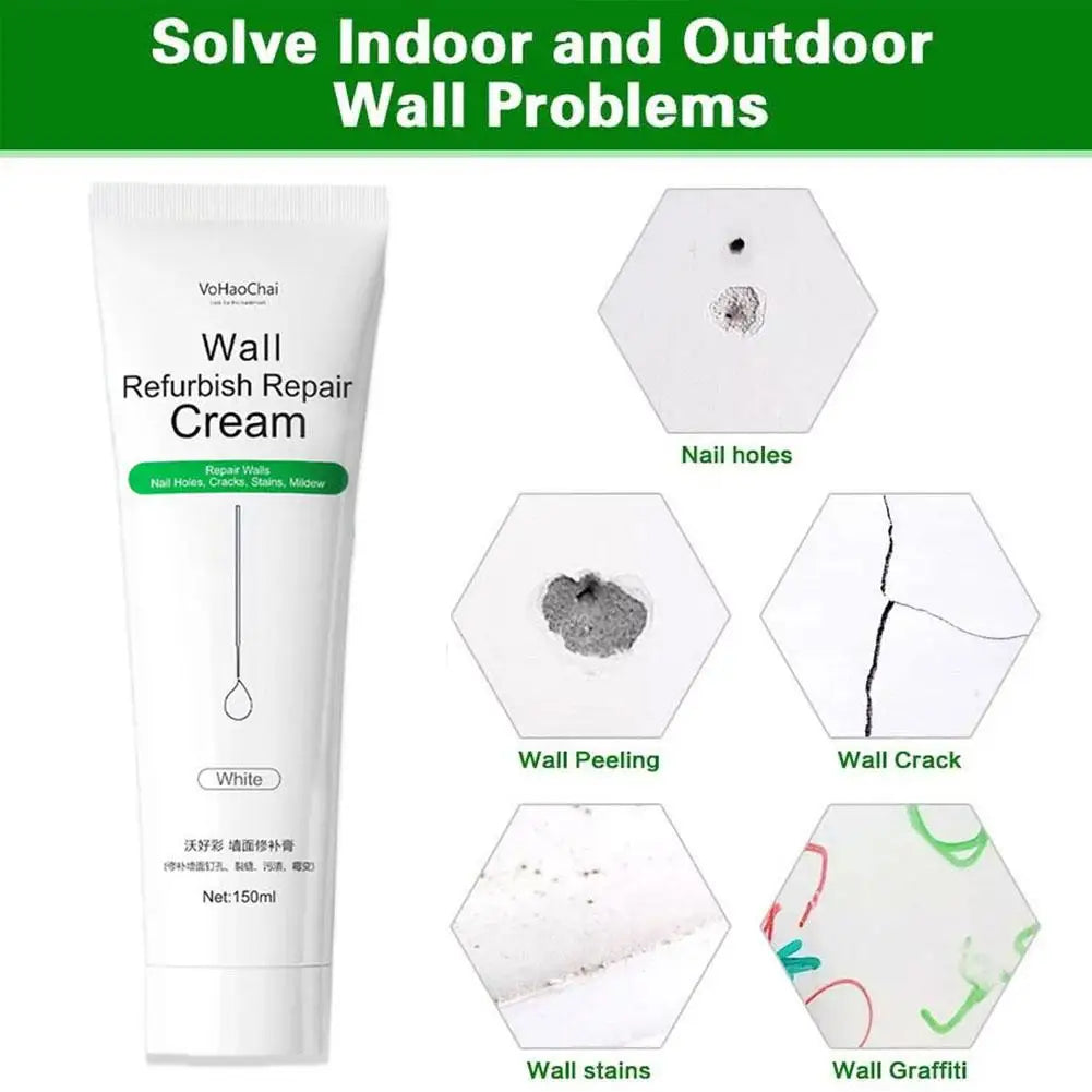 150g Wall Repair Agent Wall Repair Paste Crack Nail Eye Repair Cream Quick-drying Waterproof Mildewproof Smooth Patch Recovery Oasis Select