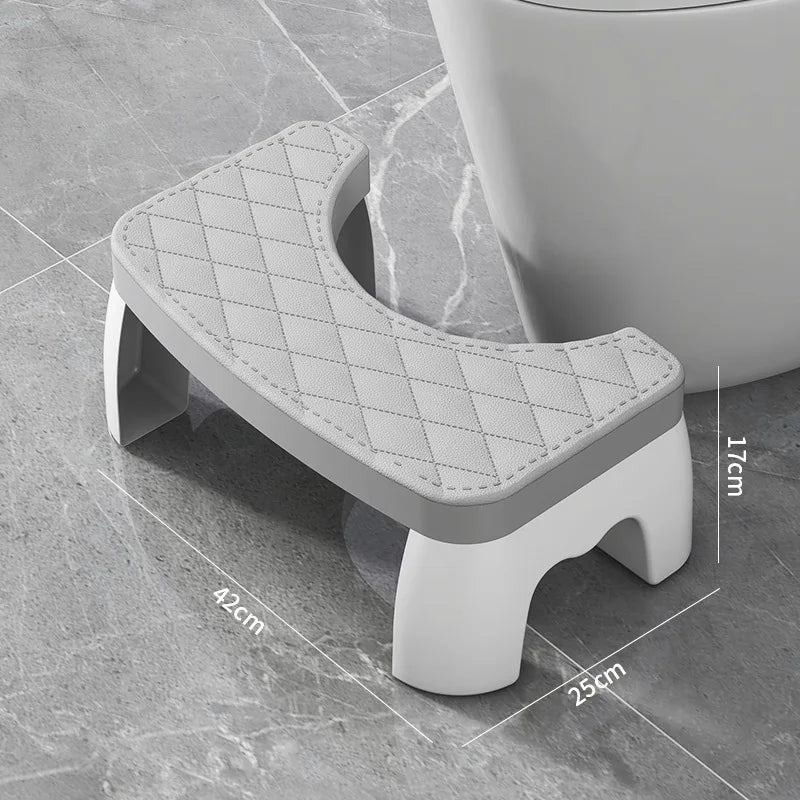 Toilet seat Thickened Home Bathroom Non-Slip Stool Ottoman Children Elderly Toilet Commode Bathroom Footstool Oasis Select Gray