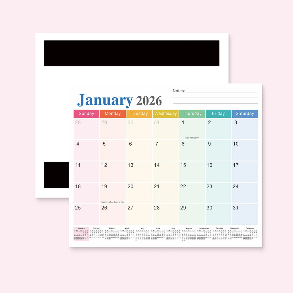 18-month magnetic calendar, January 2026 to June 2027 refrigerator calendar, tear-off 8" x 10" calendar Oasis Select Style B