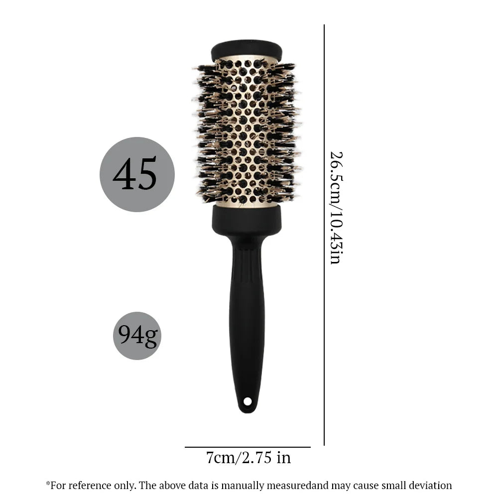 Hair Brush Comb Professional High Temperature Resistant Ceramic Iron Round Comb 5 Sizes For Blow Dry Salon Styling Tools Oasis Select LG01-45