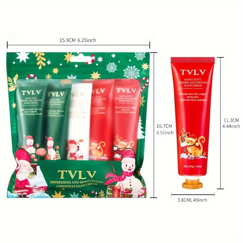 5pcs Christmas Hand Cream, Moisturizing Hand Cream Kit, Autumn And Winter Hand Cream, Moisturizing And Hydrating Hand Cream Gift Oasis Select