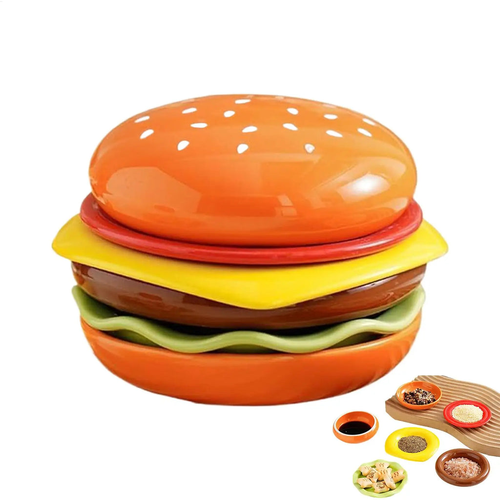6 Pieces Seasoning Plate Burger Plates Stackable Burger Sauce Bowls Dishwasher Safe for Ketchup Sushi Snack BBQ Party Appetizer Oasis Select