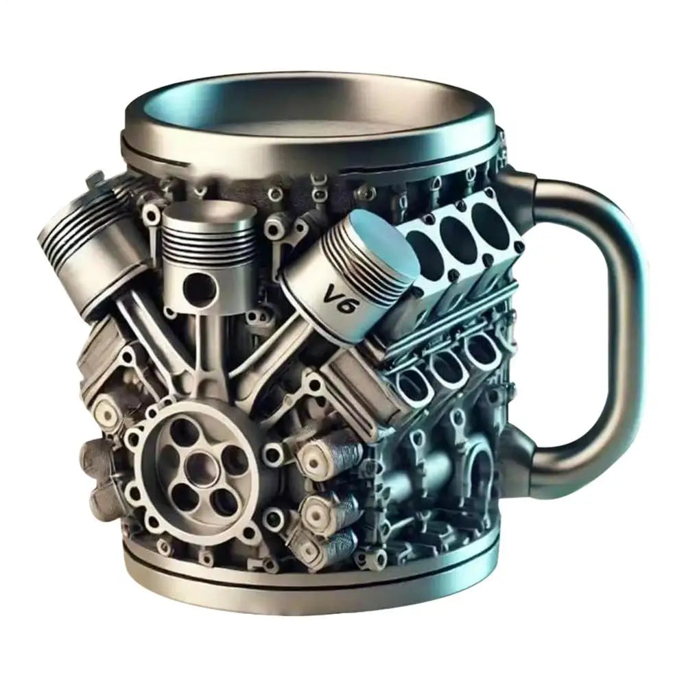 Drinking Cup Coffee Mug Reusable Car Engines Tea Mug Funny Stein Drinkware Portable Home Aesthetic Decoration for Kitchen Living Oasis Select Grey V6