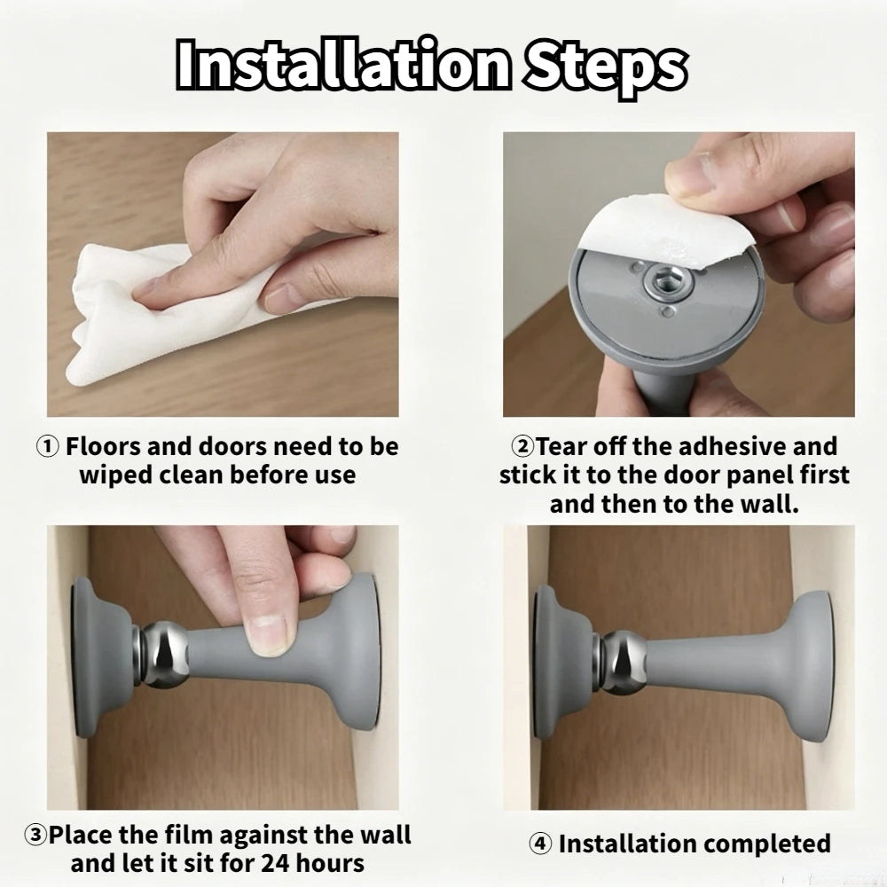 Silicone Anti-collision Door Stopper Strong Magnetic Silent No Punching Wall Floor Compatible Door Holder Oasis Select