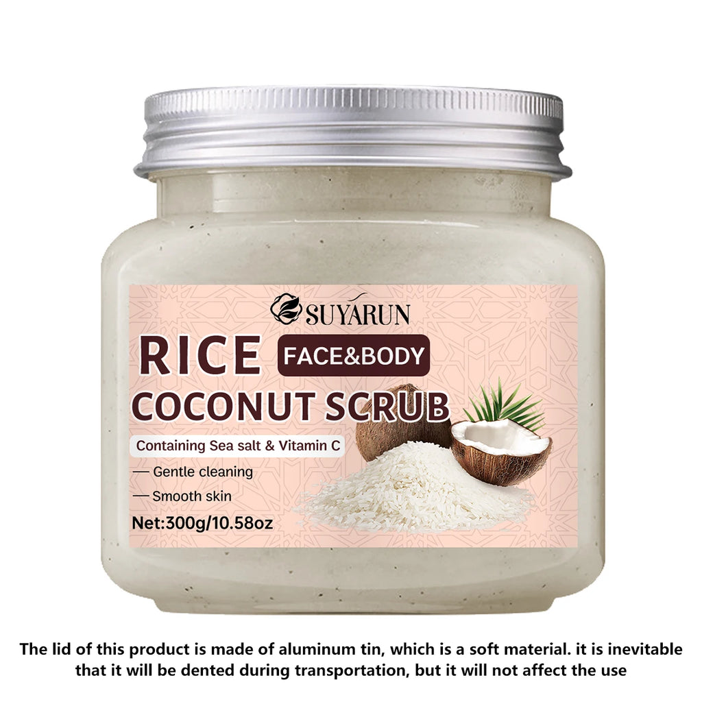 SUYARUN Rice & Coconut Exfoliating Scrub – Vegan, Sulfate-Free Exfoliating Body Scrub Oasis Select 300g