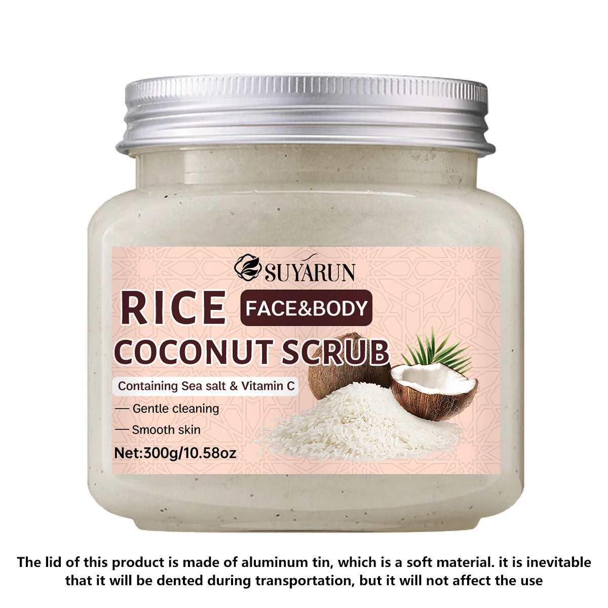 SUYARUN Rice & Coconut Exfoliating Scrub – Vegan, Sulfate-Free Exfoliating Body Scrub Oasis Select 300g