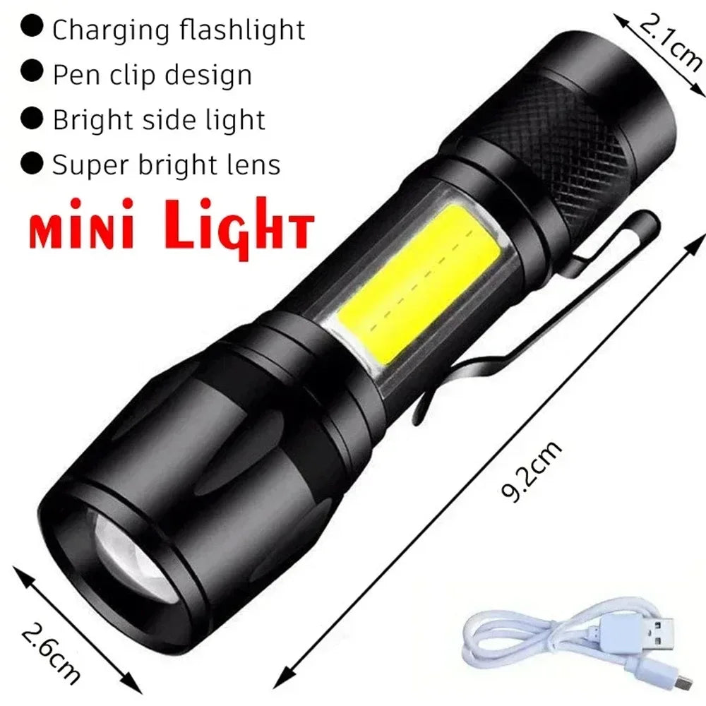 ZHIYU 2000LM Rechargeable LED Flashlight | Zoomable Tactical Torch