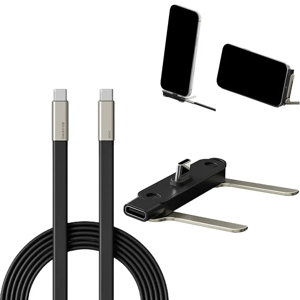 240W USB-C Fast Charging Cable with Phone Stand – 1.5m