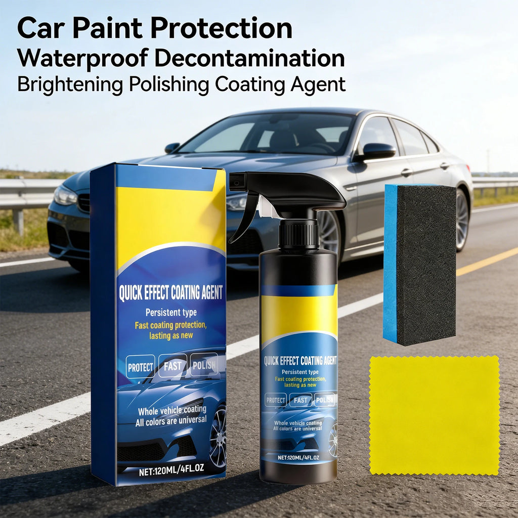 Coating Agent Waterproof Anti-Fouling Descaling Brightening Polishing Protection Car Paint Coating Agent with Sponge and Cloth Oasis Select
