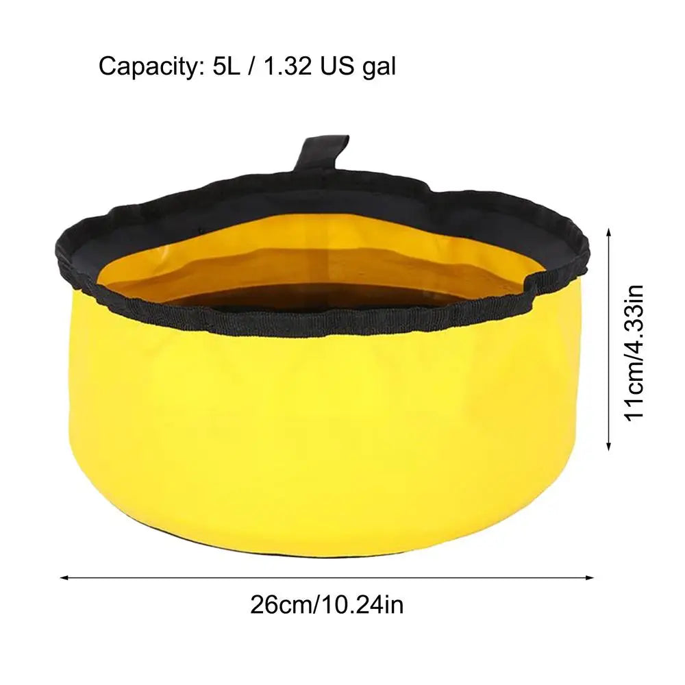 Water Containers 5L Water Bucket Portable Folding Water Container with Handle for Camping Fishing Beach BBQ Emergency Garden Oasis Select Yellow 1PC